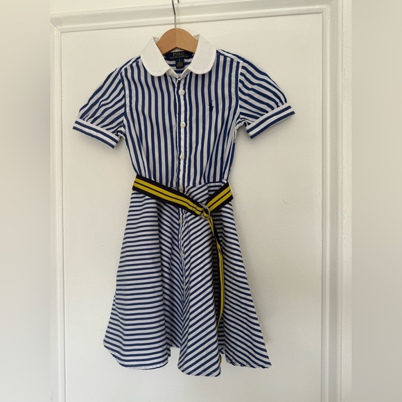 Polo Ralph Lauren Other - Polo Ralph Laurent Striped Blue and White Kids Dress with Belt